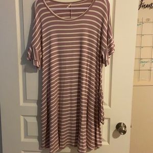 Pink blush striped dress